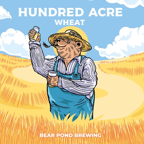 Hundred Acre Wheat Beer Label Design