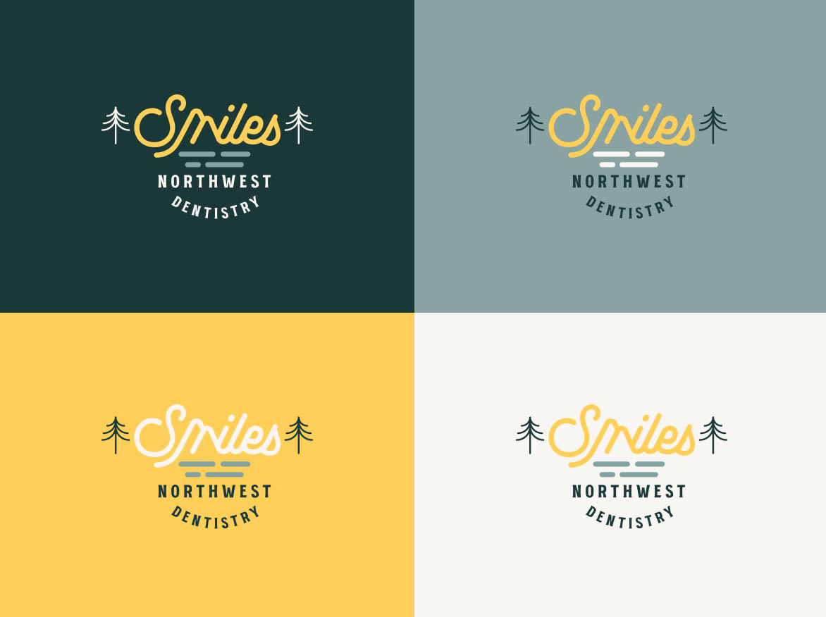 Logo variations created in a Studio 1-to-1 project for Smiles Northwest Dentistry